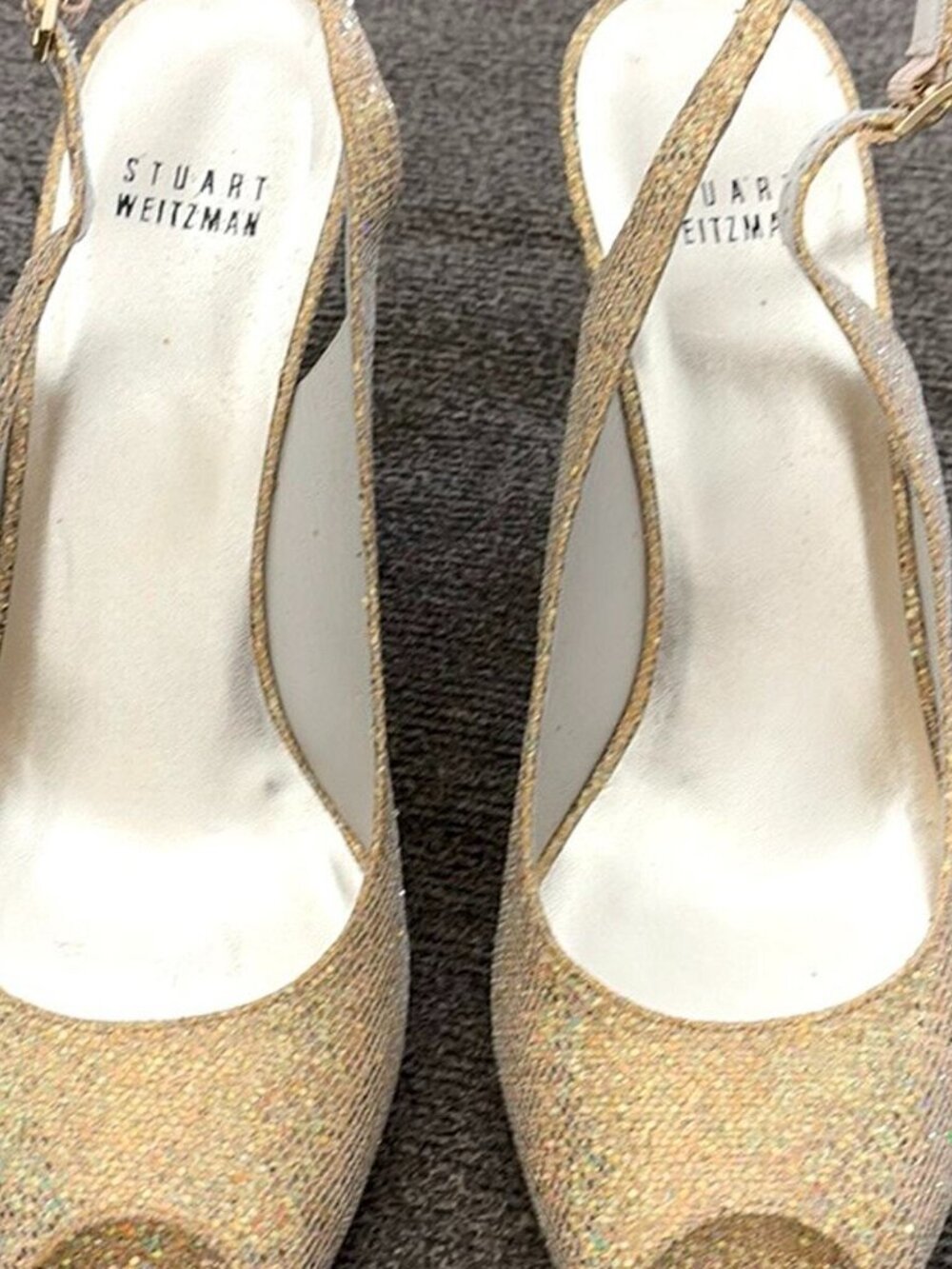Stuart Weitzman Women's Vevey Gold Pump Aurora Mini Slingback